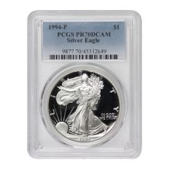 1994-P $1 Silver Eagle PCGS PR70DCAM Obverse