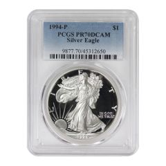 1994-P $1 Silver Eagle PCGS PR70DCAM Obverse