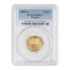 1895-A France Gold 20 FR Angel PCGS MS63+ Obverse