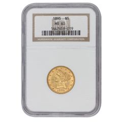 1895 $5 Gold Liberty NGC MS63