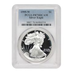 1995-W $1 Silver Eagle PCGS PR70DCAM Obverse