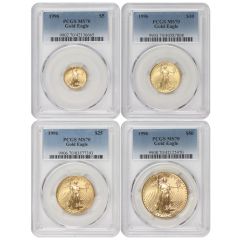 Set of 4 1996 Gold Eagles PCGS MS70