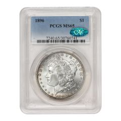 1896 $1 Silver Morgan PCGS MS65 CAC Obverse