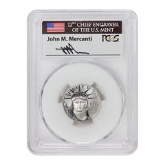 1997 $25 Platinum Eagle PCGS MS70 Mercanti Label White Gasket