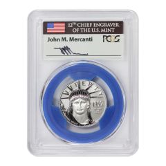 1997 $50 Platinum Eagle PCGS MS70 Mercanti Label