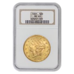 1897 $20 Gold Liberty NGC MS63