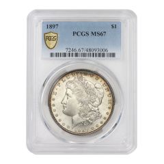 1897 $1 Silver Morgan PCGS MS67 Obverse