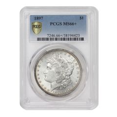 1897 $1 Silver Morgan PCGS MS66+ Obverse