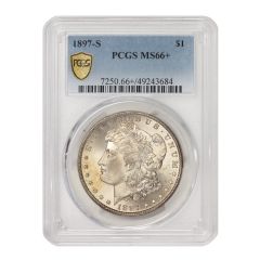 1897-S $1 Silver Morgan PCGS MS66+ Obverse