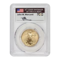 1998 $25 Gold Eagle PCGS MS70 Mercanti Label