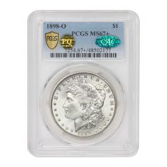 1898-O $1 Silver Morgan PCGS MS67+ CAC PQ Obverse