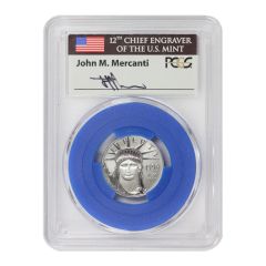1999 $25 Platinum Eagle PCGS MS70 Mercanti Label