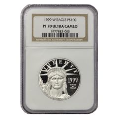 1999-W $100 Platinum Eagle NGC PF70UCAM Obverse