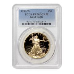 1999-W $50 Gold Eagle PCGS PR70DCAM Obverse