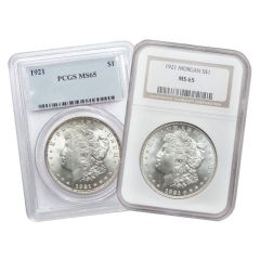 1921 $1 Morgan Silver Dollar MS65 Obverse