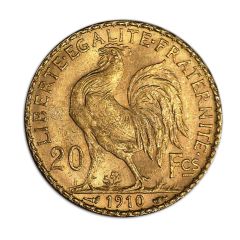French Gold 20 Franc Rooster Pre-1933 AU (Random Year) Reverse