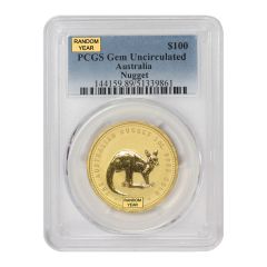 Australia Random Year 1 oz Gold Nugget PCGS GEMUNC