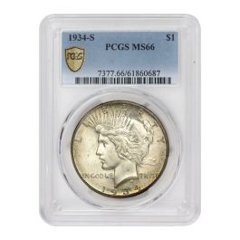 1934-S $1 Silver Peace PCGS MS66